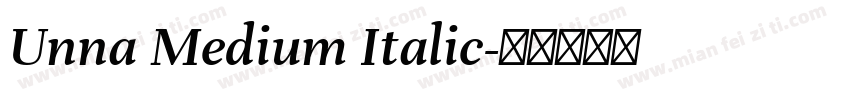 Unna Medium Italic字体转换